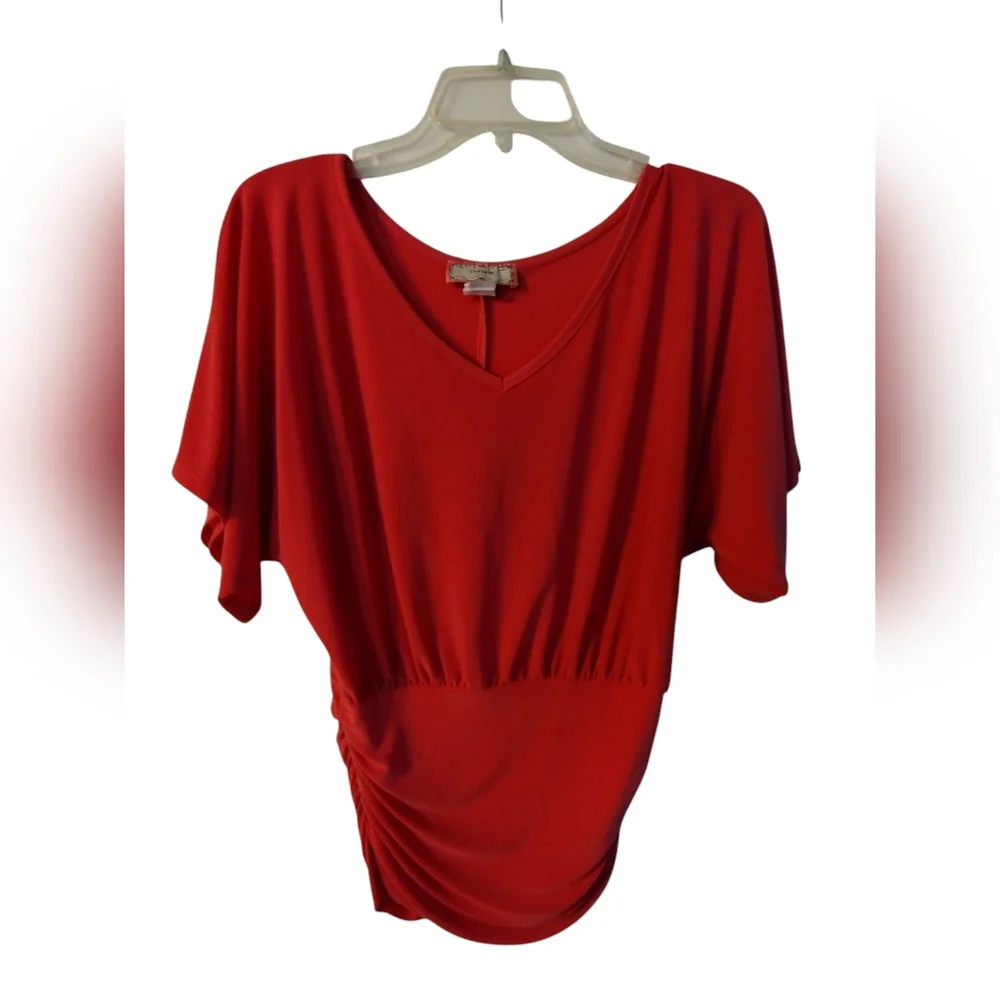 EUC C'est La Vie Elegant Coral/Orange Women's Top/Shirt/Blouse SMALL - Picture 1 of 5